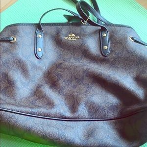 Coach signature drawstring carryall shoulder bag